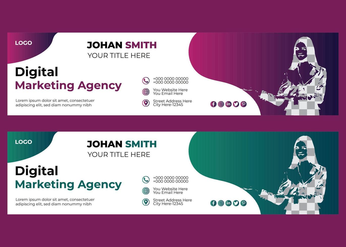 Business LinkedIn Cover Banner vector