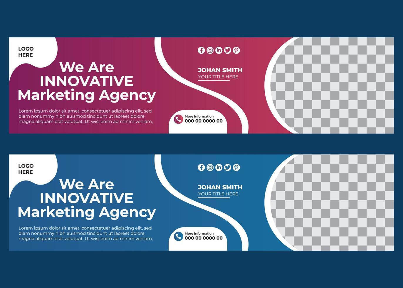 Business LinkedIn Cover Banner vector