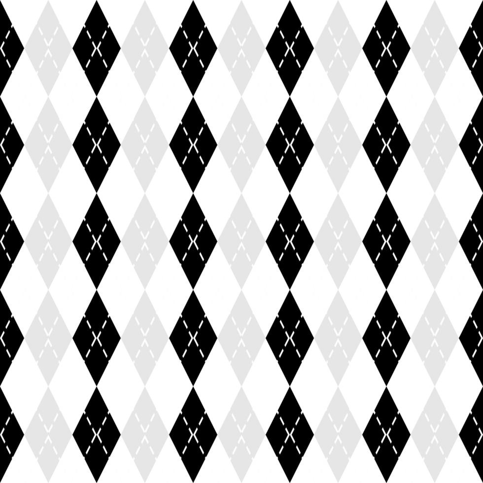 black and white argyle seamless pattern vector