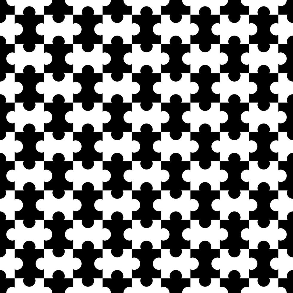 seamless pattern black and white puzzle vector