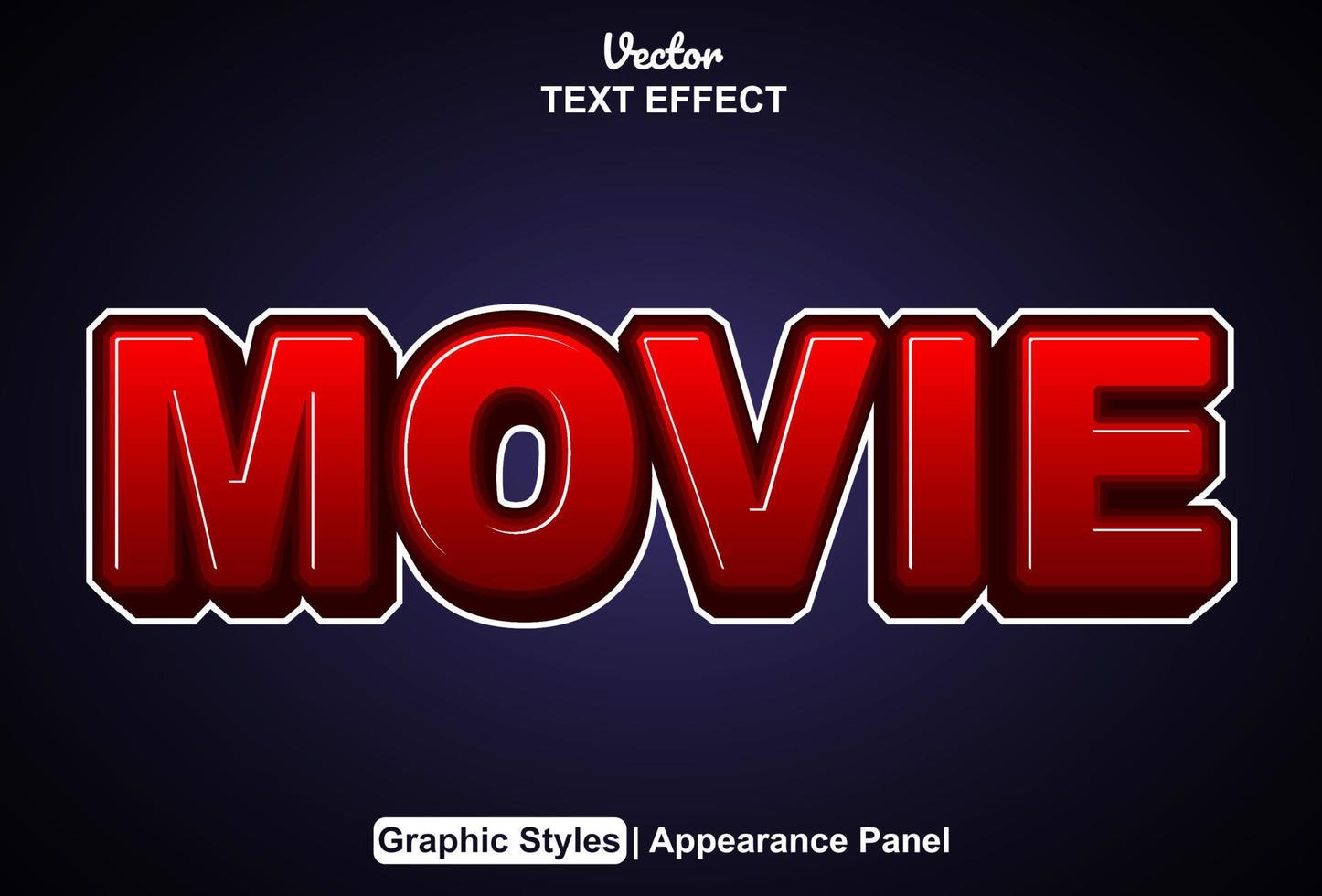 movie text effect with graphic style and editable. vector