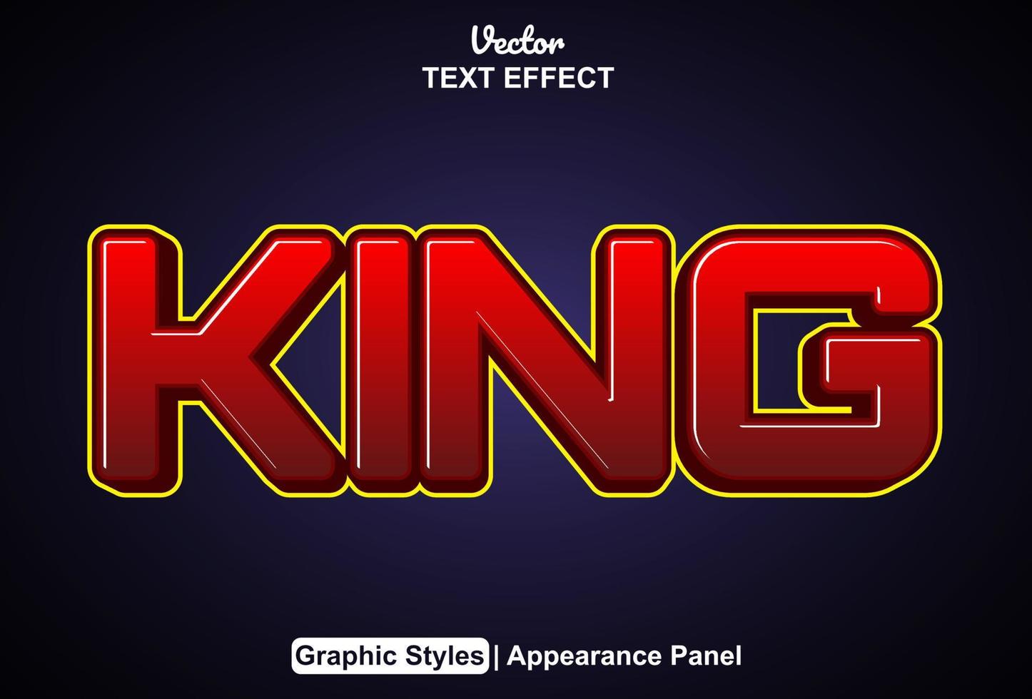 king text effect with graphic style and editable. vector
