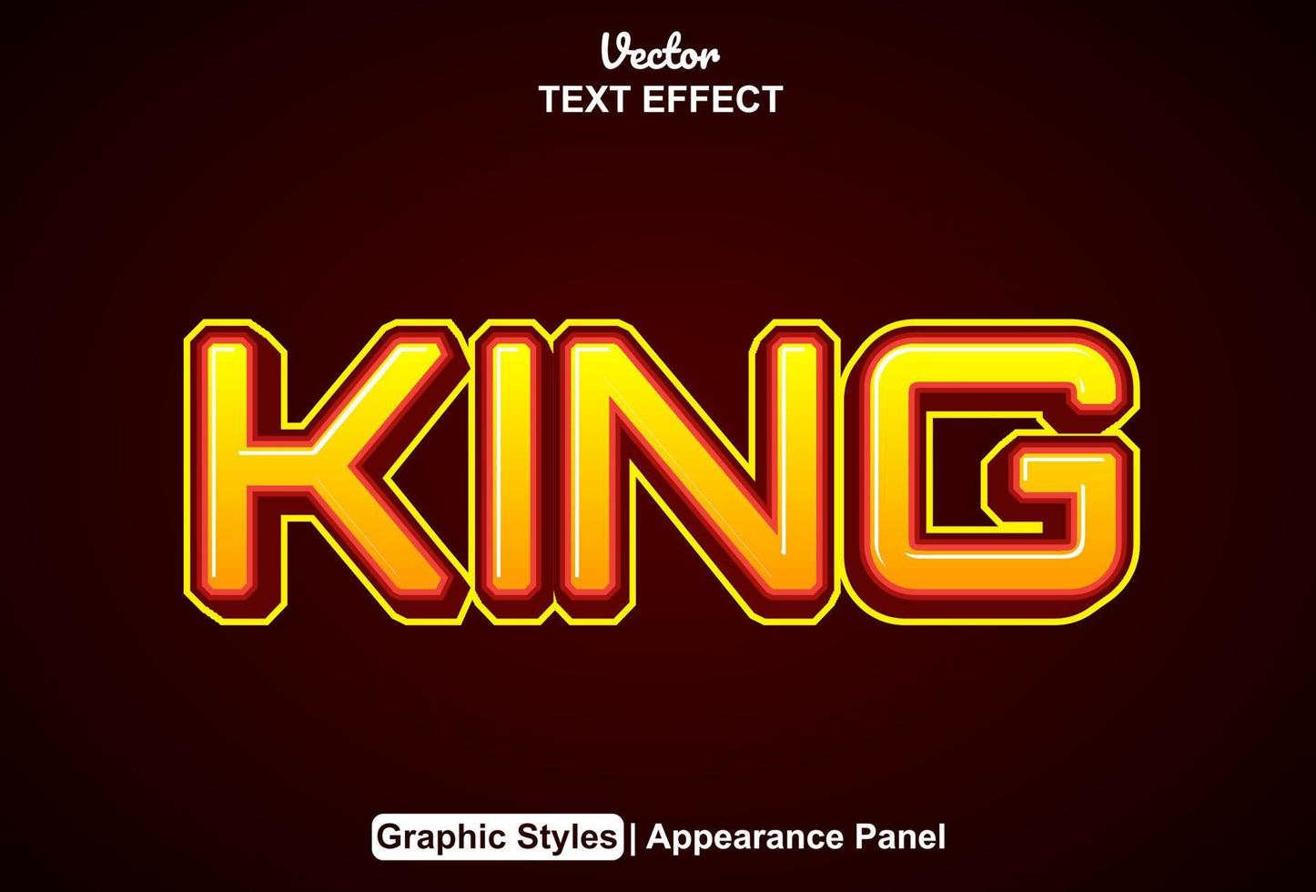 king text effect with graphic style and editable. vector