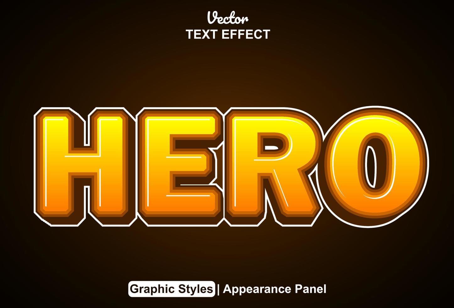 hero text effect with graphic style and editable. vector