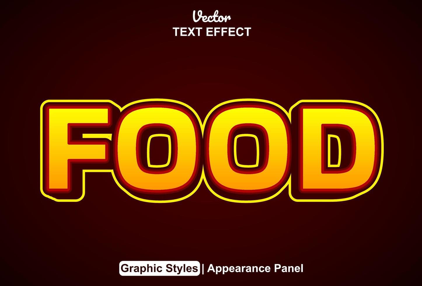 food text effect with graphic style and editable. vector