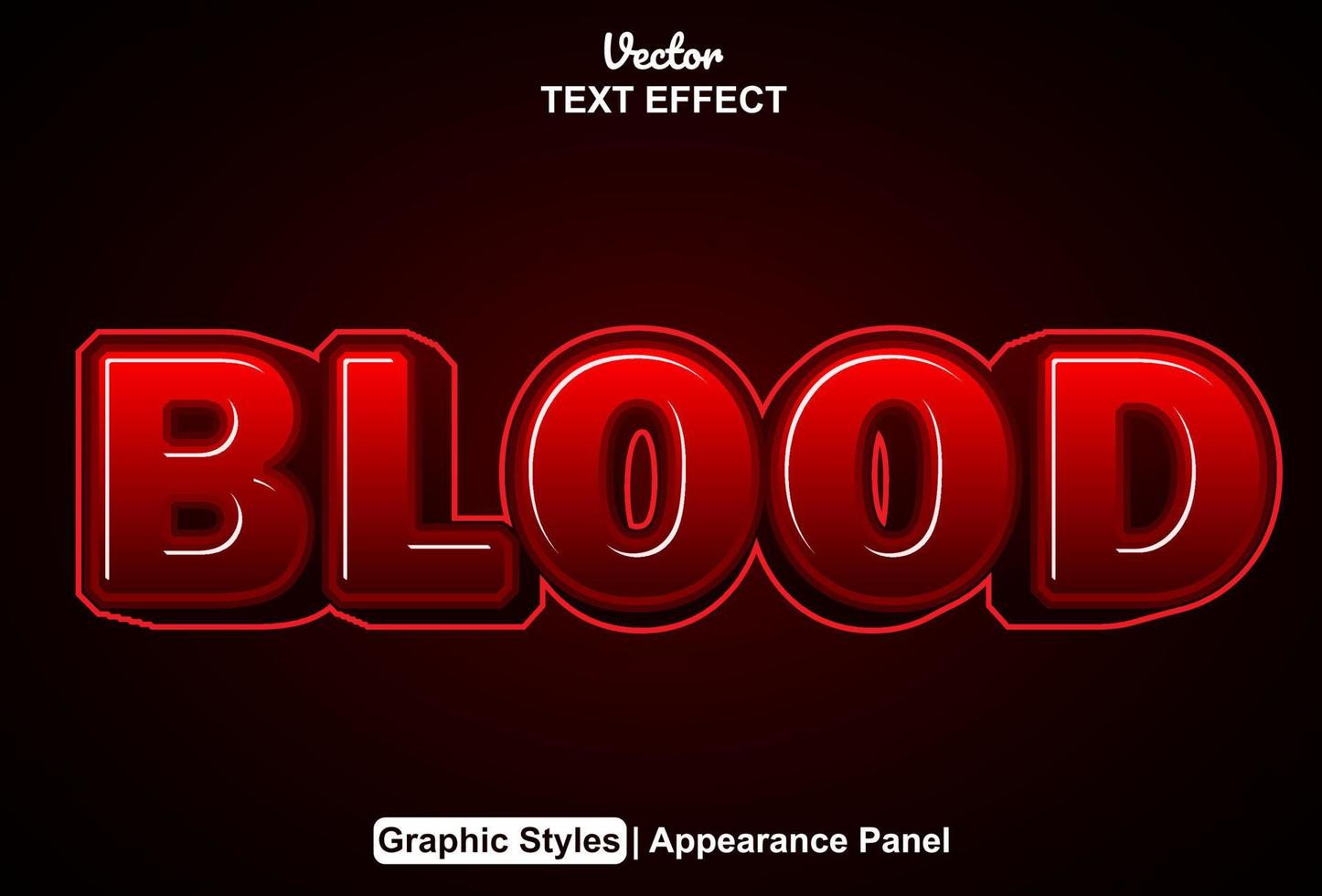 blood text effect with graphic style and editable. vector