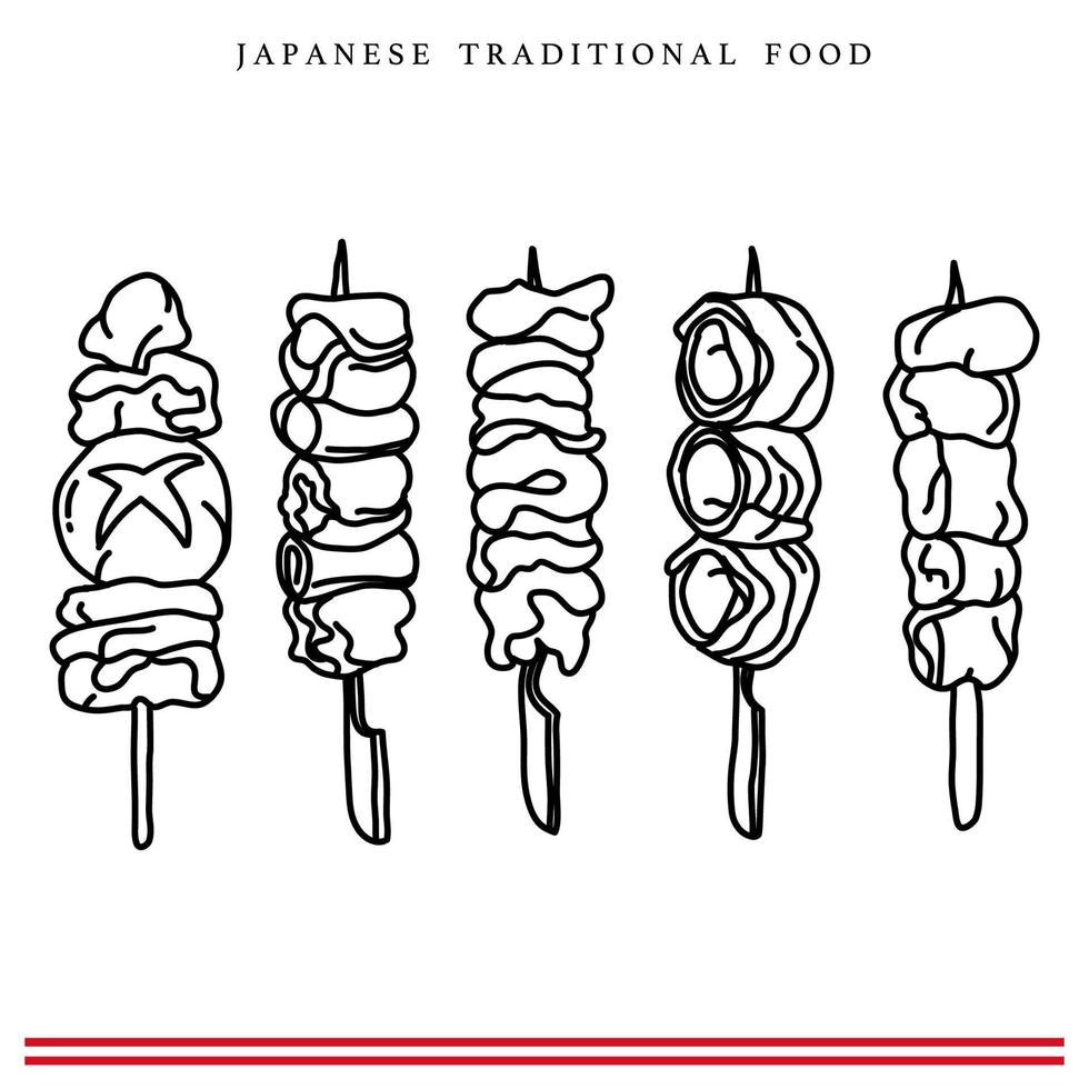 prima vector mano dibujar Sushi conjunto para japonés cocina restaurante