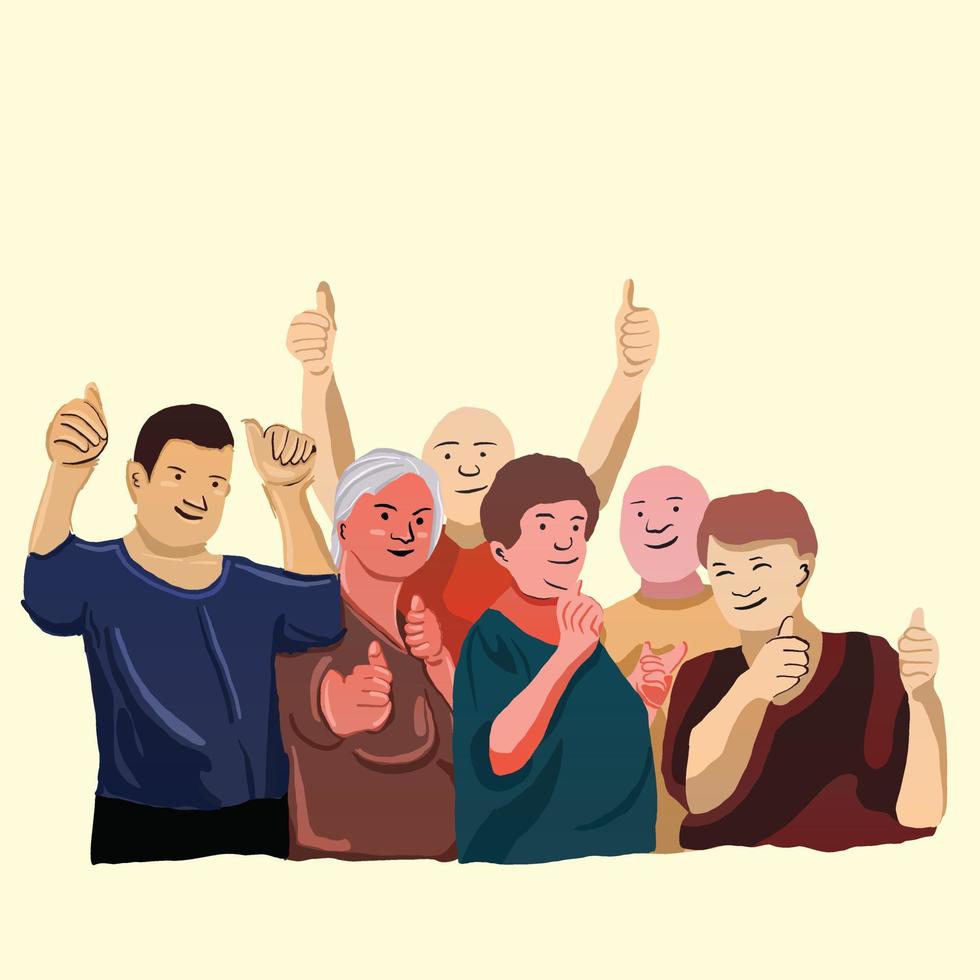 A group of happy elderly people vector