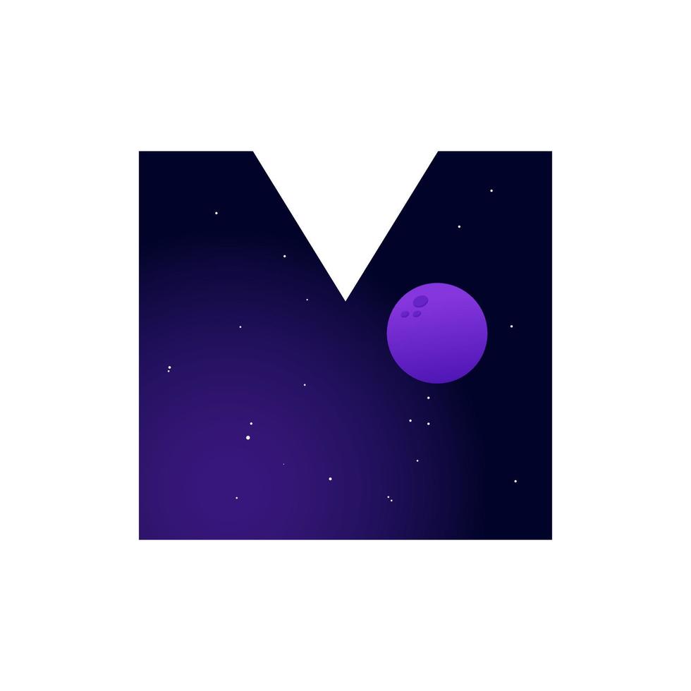 Initial M Space Logo vector