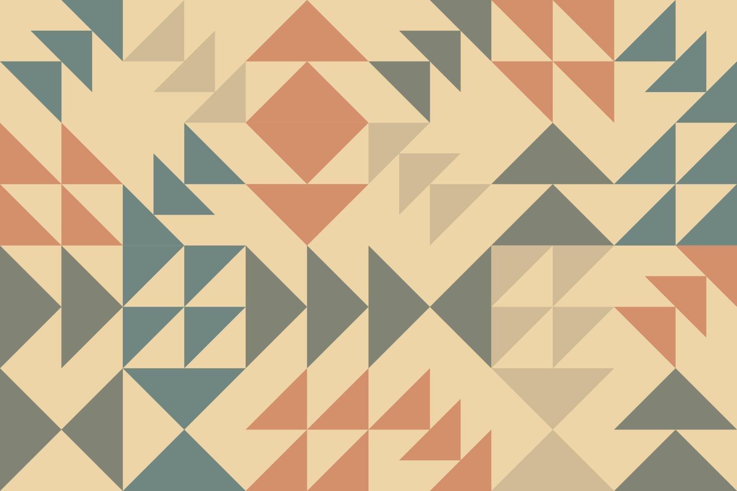 Abstract tileable decorative arrows seamless pattern design. Geometric colorful mosaic backdrop design in retro style vector