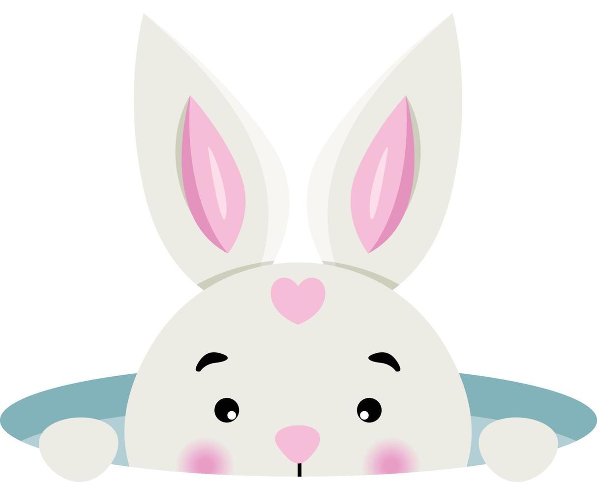 Cute bunny peeking in hole vector