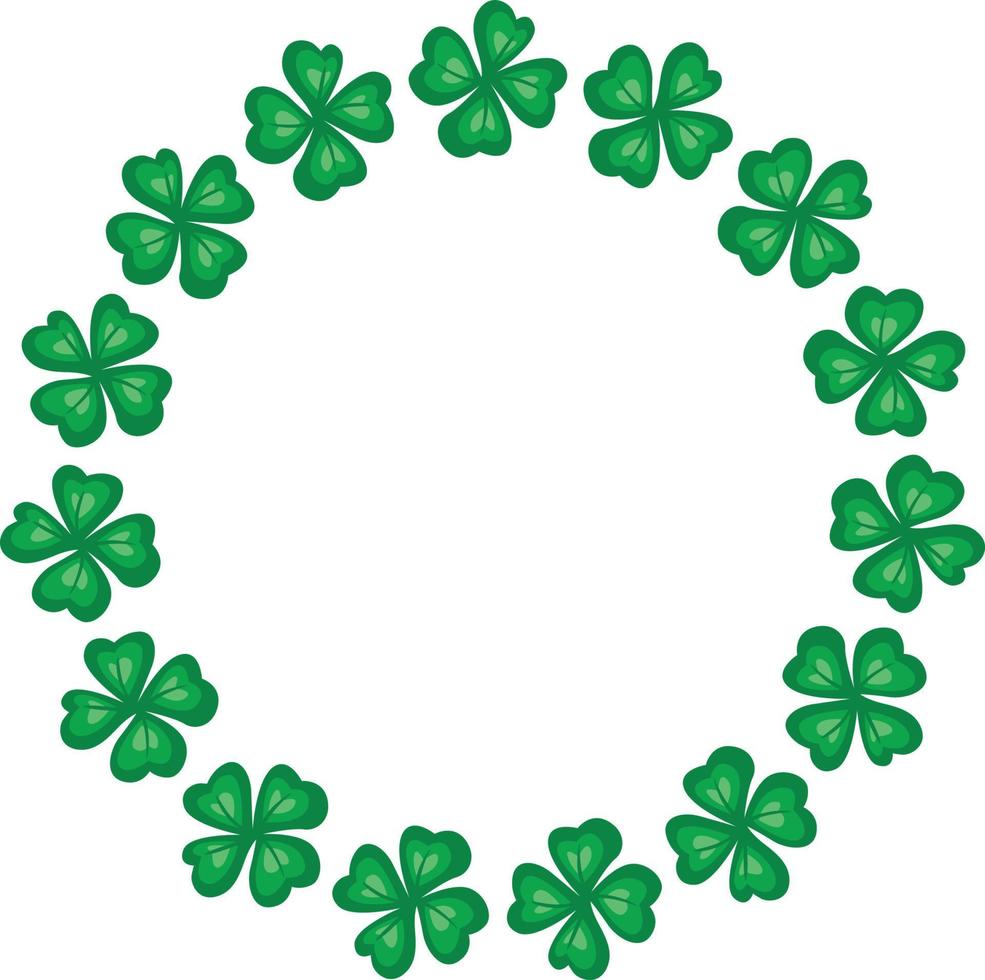 Round blank frame made of green clovers for Saint Patrick s Day vector