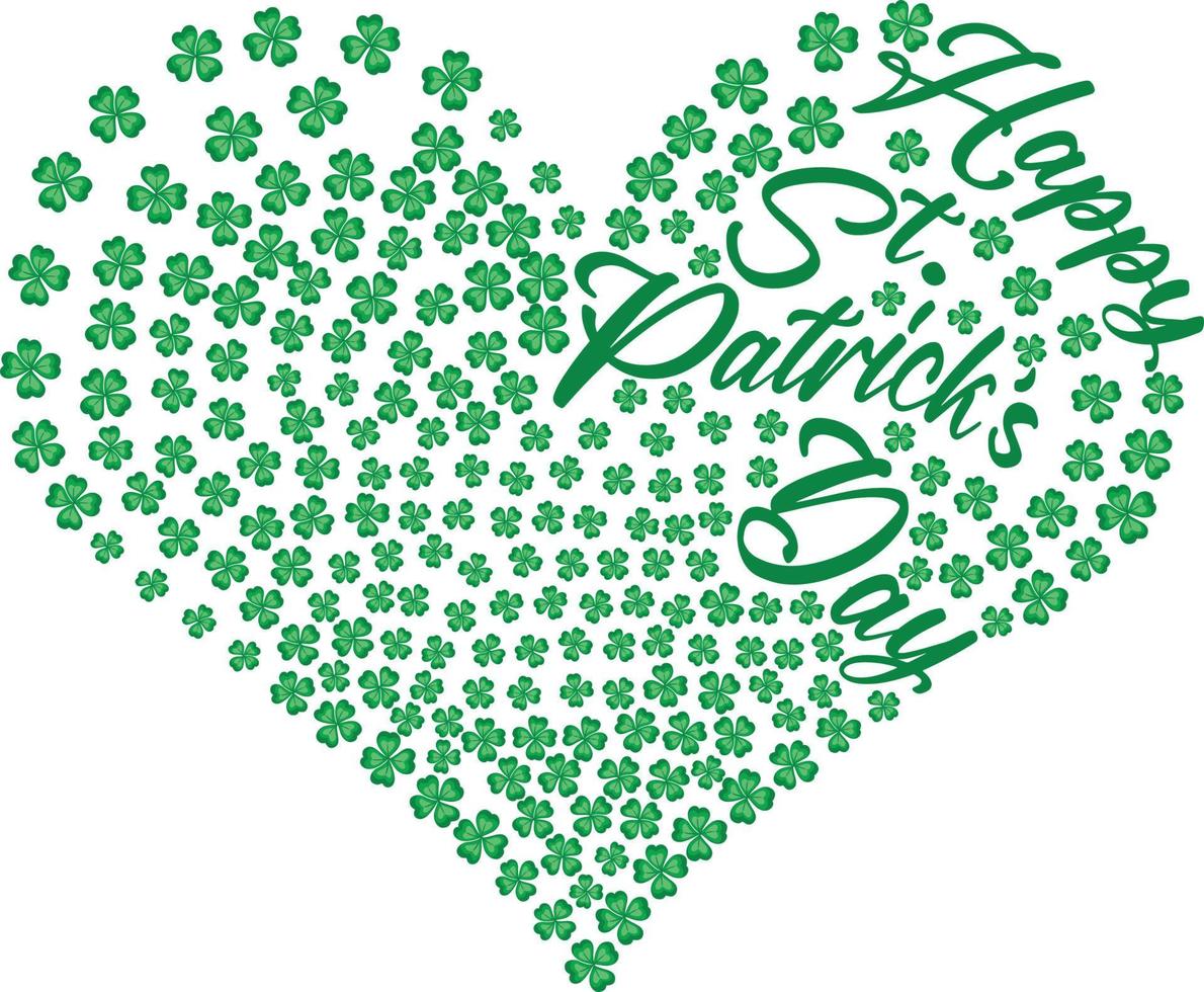 Happy St Patricks Day made of green shamrocks vector