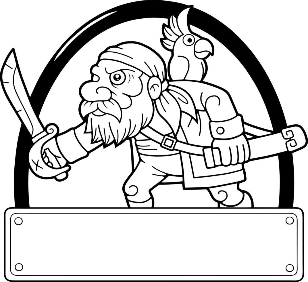 funny pirate, illustration design vector