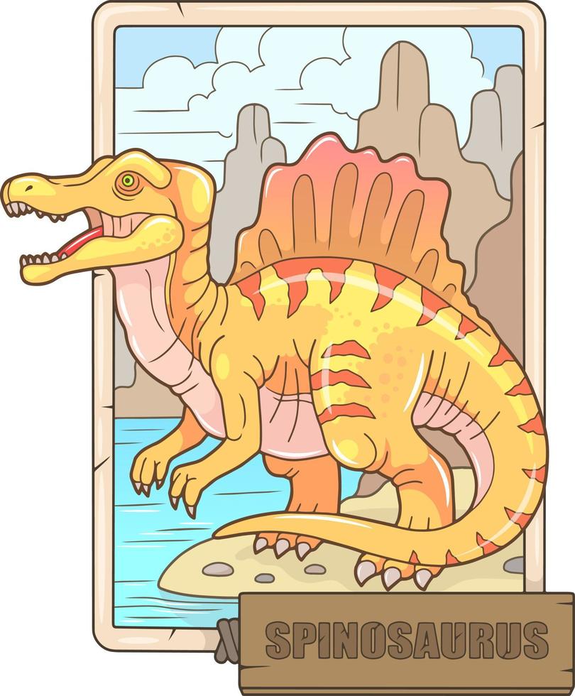 prehistoric dinosaur spinosaurus, illustration design vector