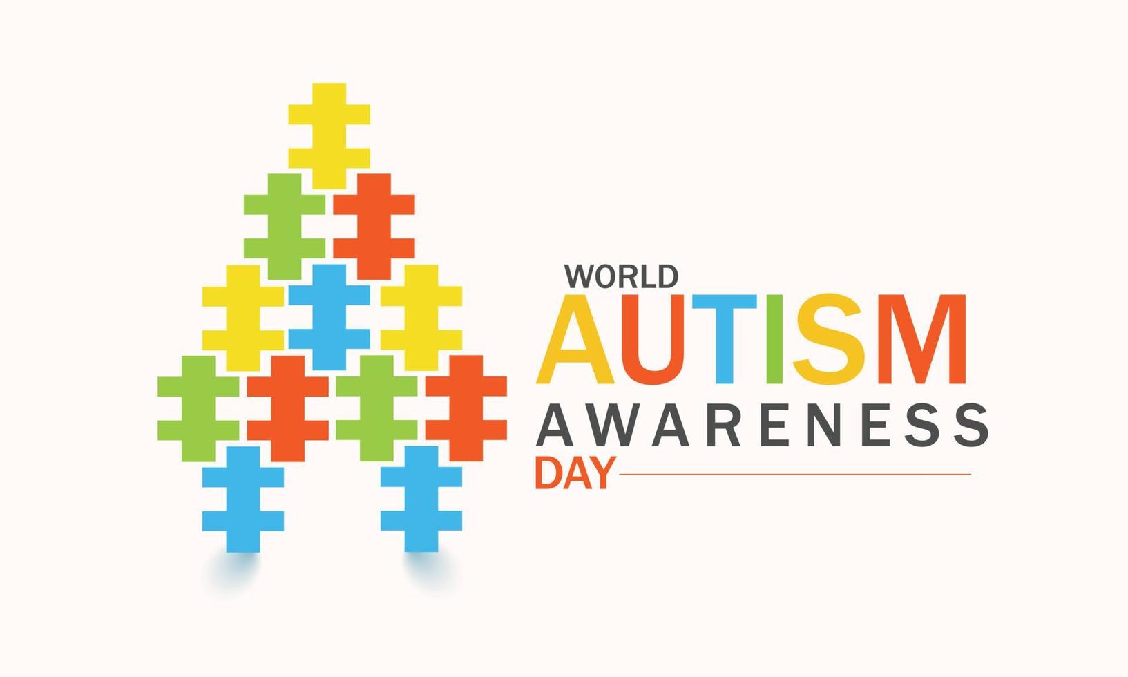 World Autism Awareness Day April 2. Template for background, banner, card, poster vector