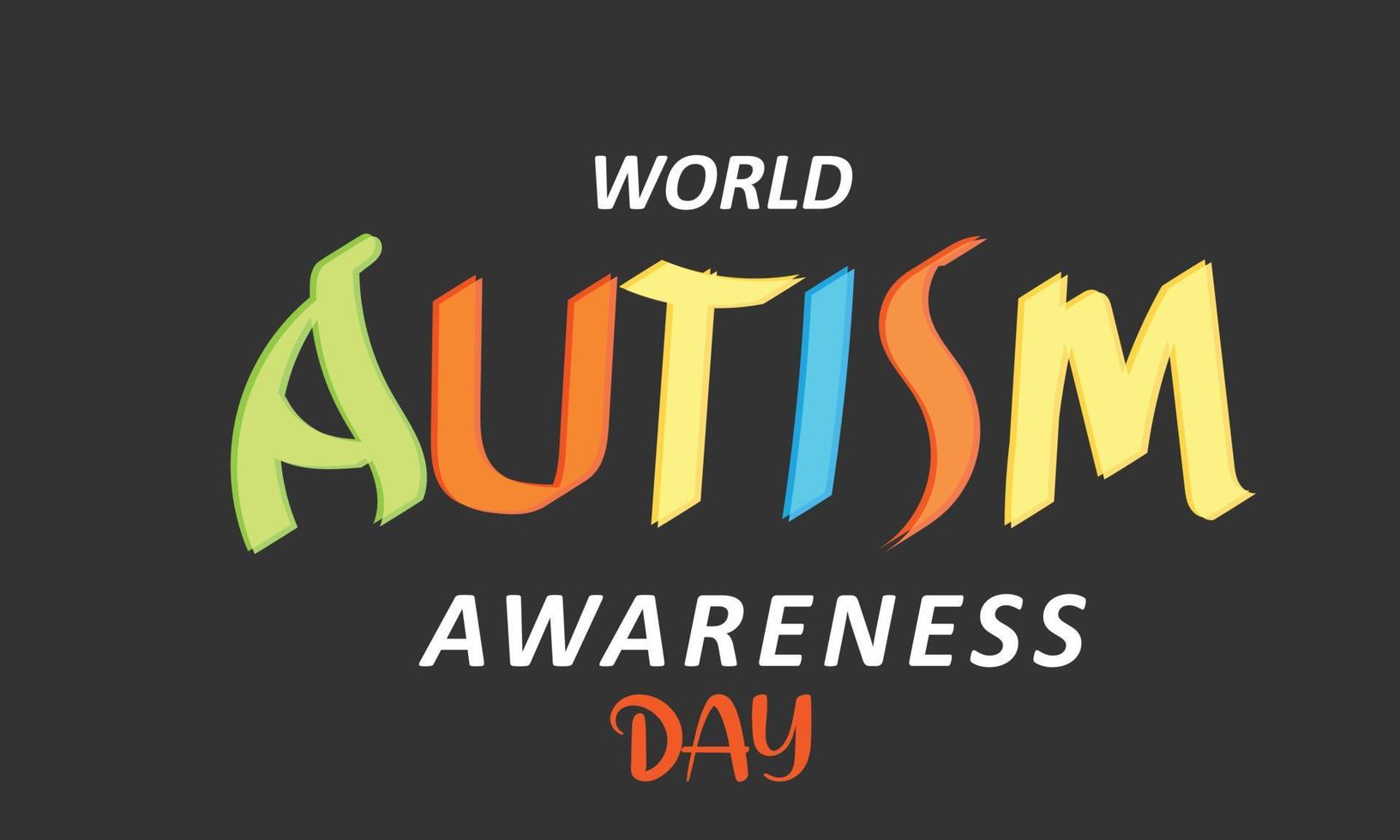 mundo autismo conciencia día abril 2. modelo para fondo, bandera, tarjeta, póster vector