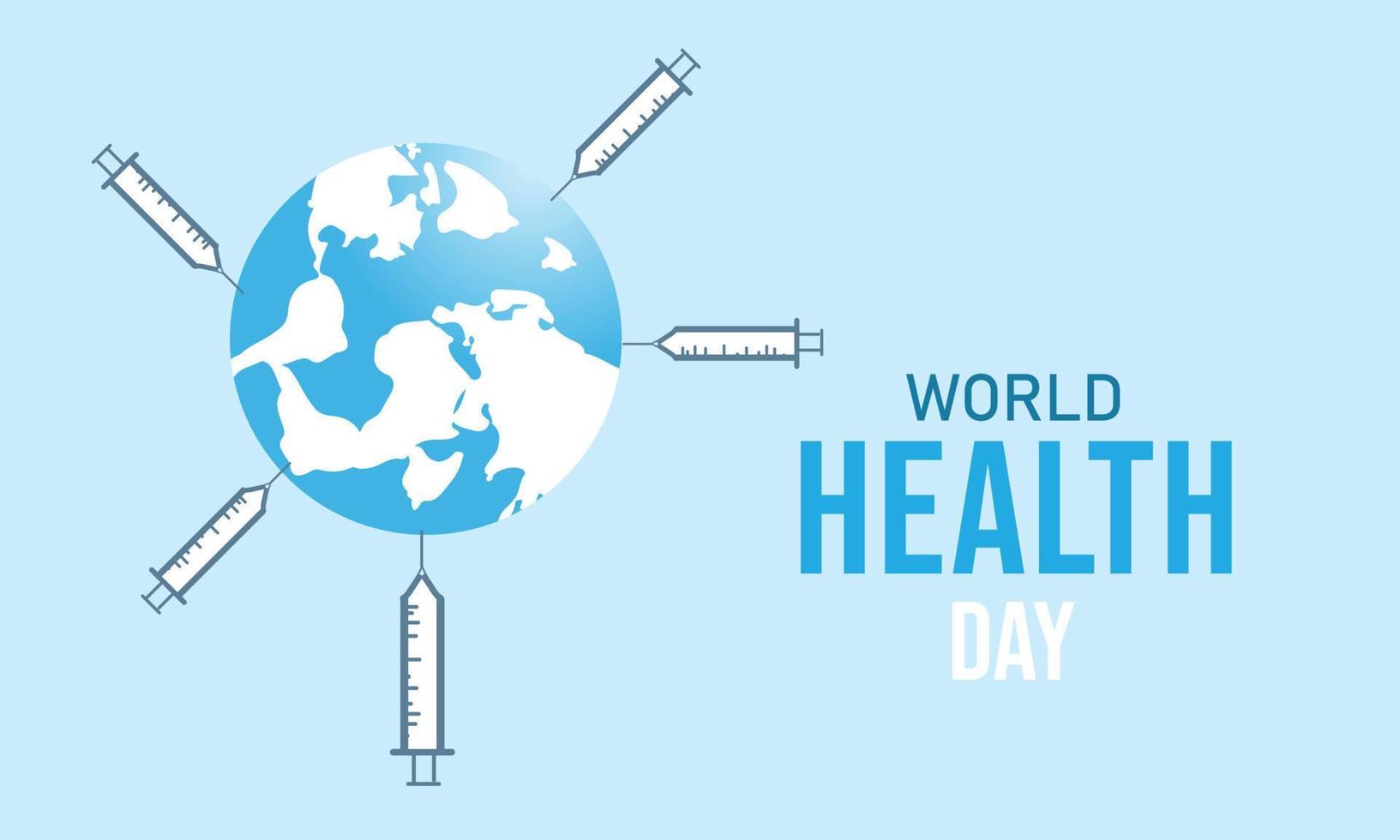 World Health Day is a global health awareness day.Template for background, banner, card, poster vector