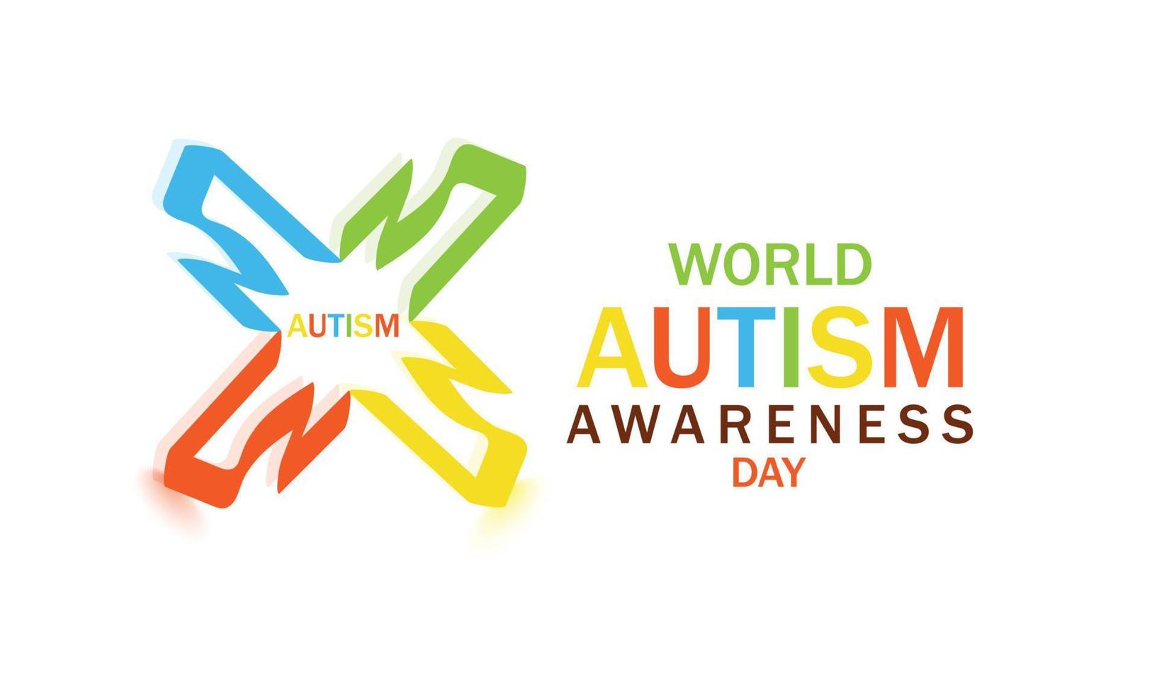 mundo autismo conciencia día abril 2. modelo para fondo, bandera, tarjeta, póster vector