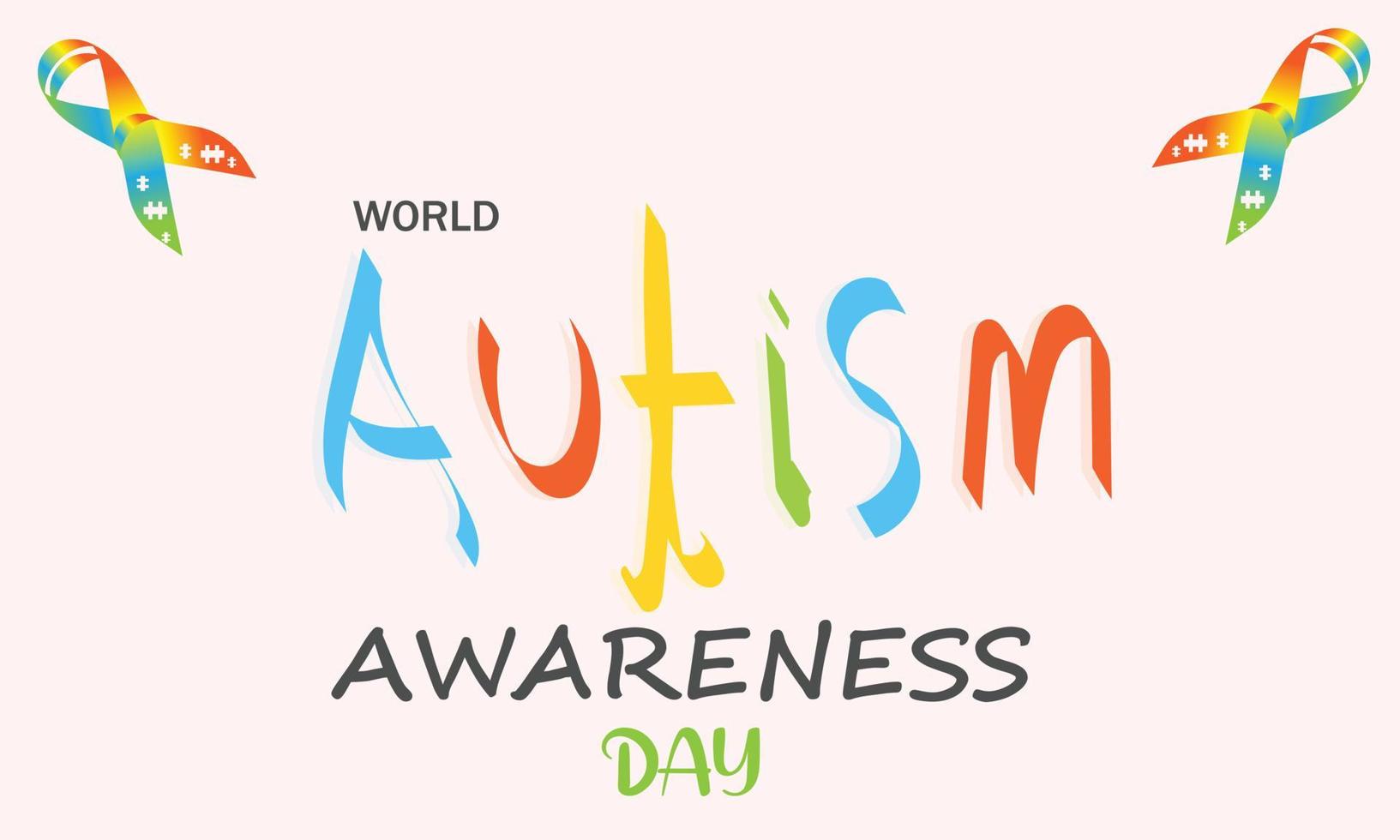mundo autismo conciencia día abril 2. modelo para fondo, bandera, tarjeta, póster vector