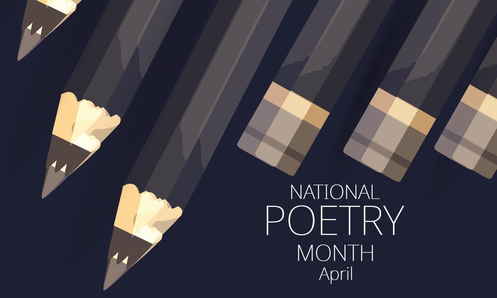 April is National Poetry Month. Template for background, banner, card, poster vector