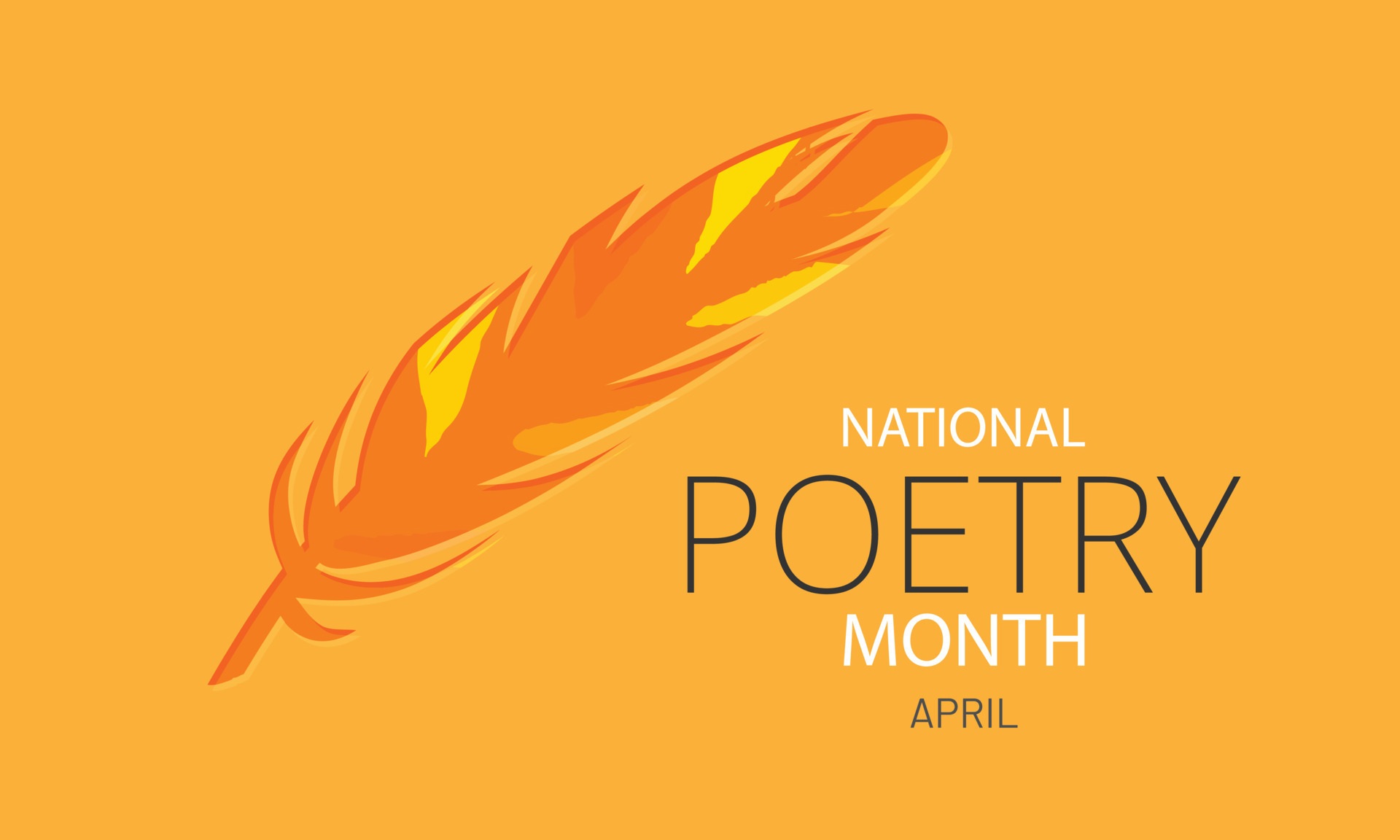 April is National Poetry Month. Template for background, banner, card
