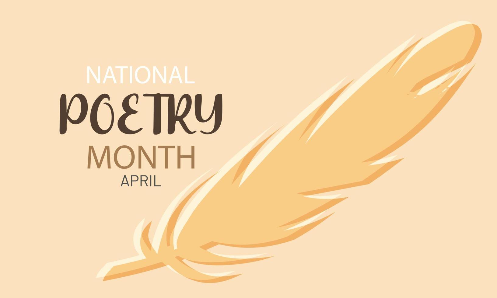 April is National Poetry Month. Template for background, banner, card, poster vector