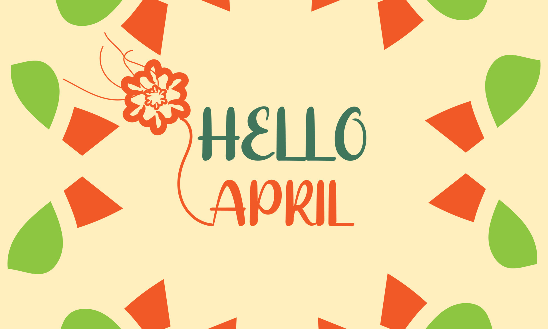 Hello April April Month Vector With Flowers Decoration Background hello-april-april-month-vector-with-flowers-decoration-background
