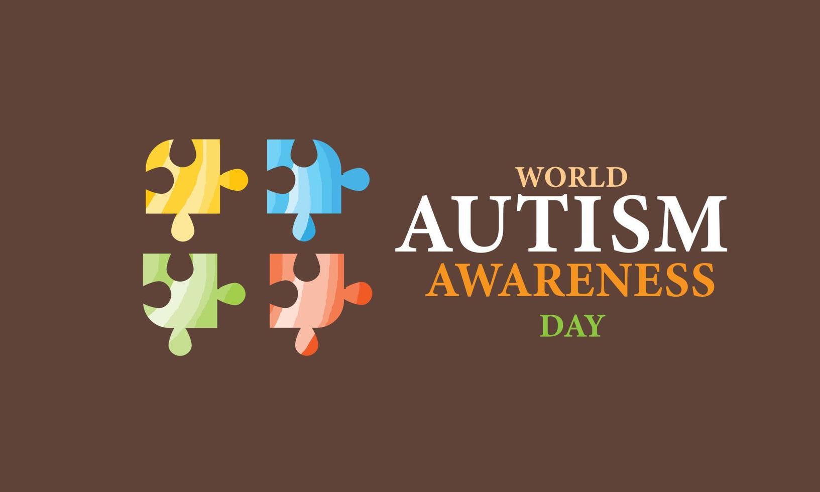 World Autism Awareness Day April 2. Template for background, banner, card, poster vector
