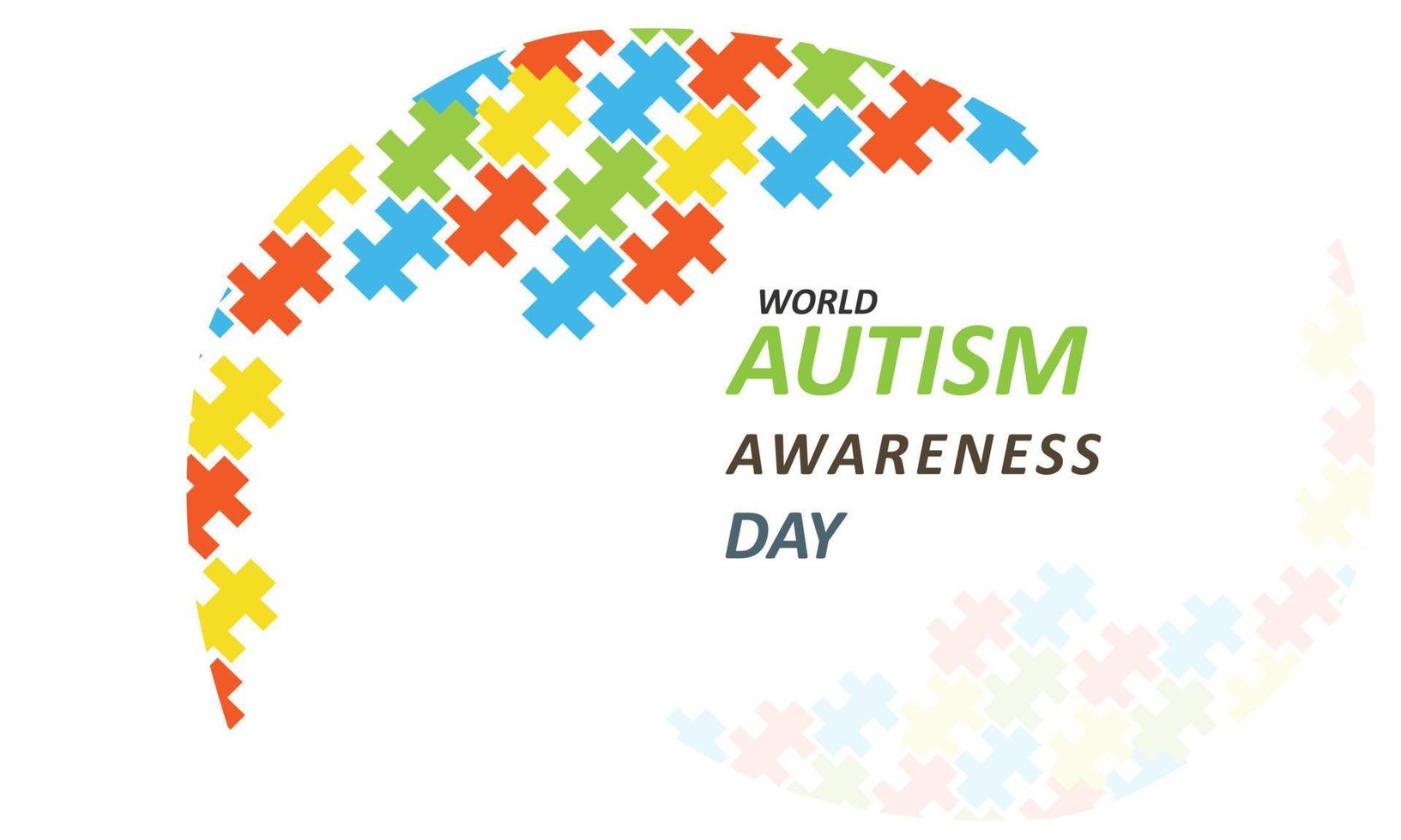 mundo autismo conciencia día abril 2. modelo para fondo, bandera, tarjeta, póster vector