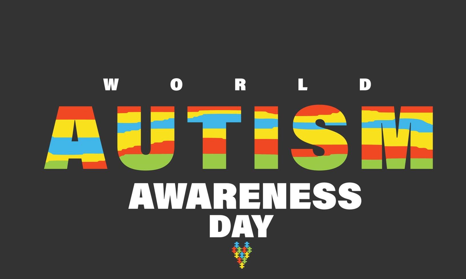 mundo autismo conciencia día abril 2. modelo para fondo, bandera, tarjeta, póster vector