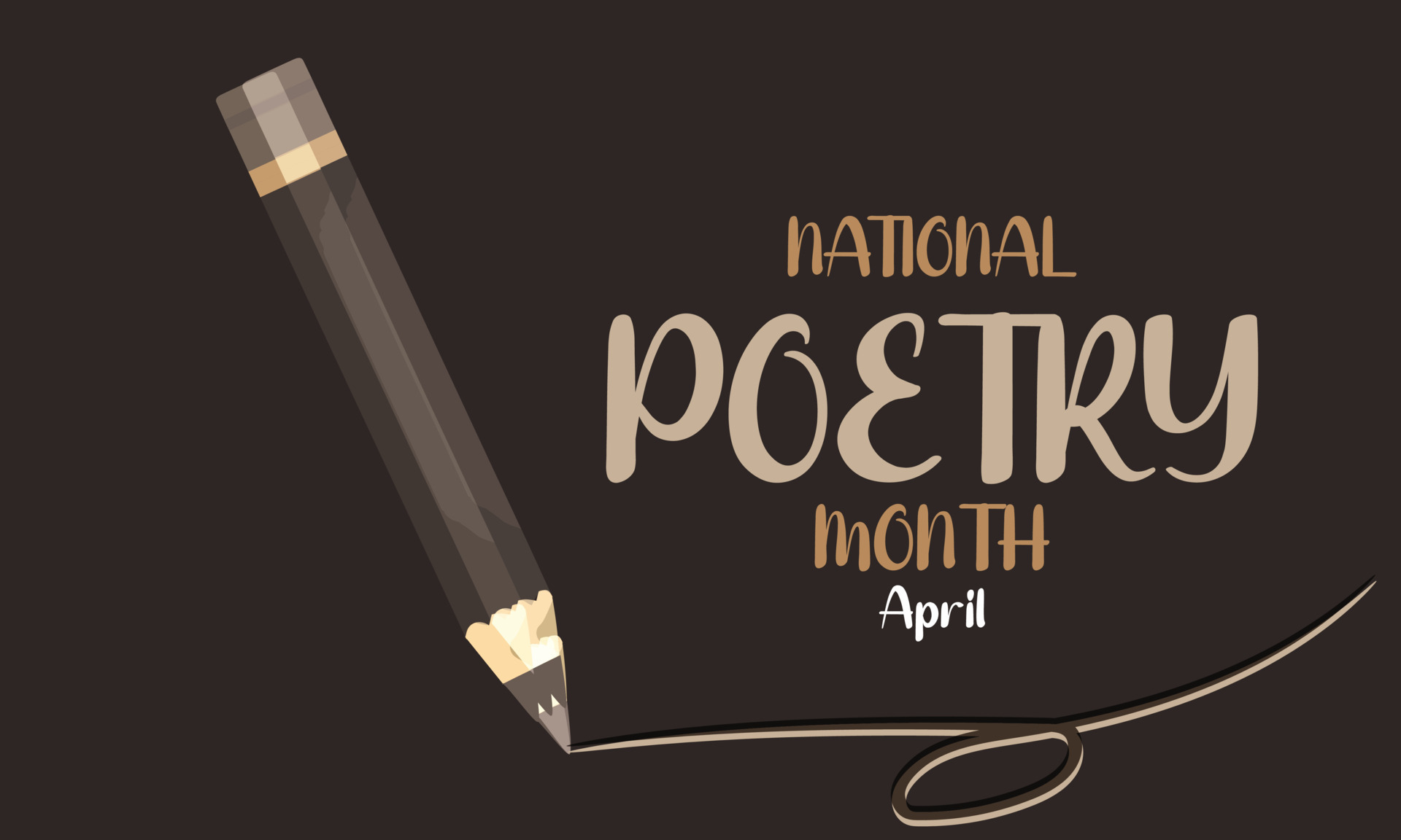April is National Poetry Month. Template for background, banner, card
