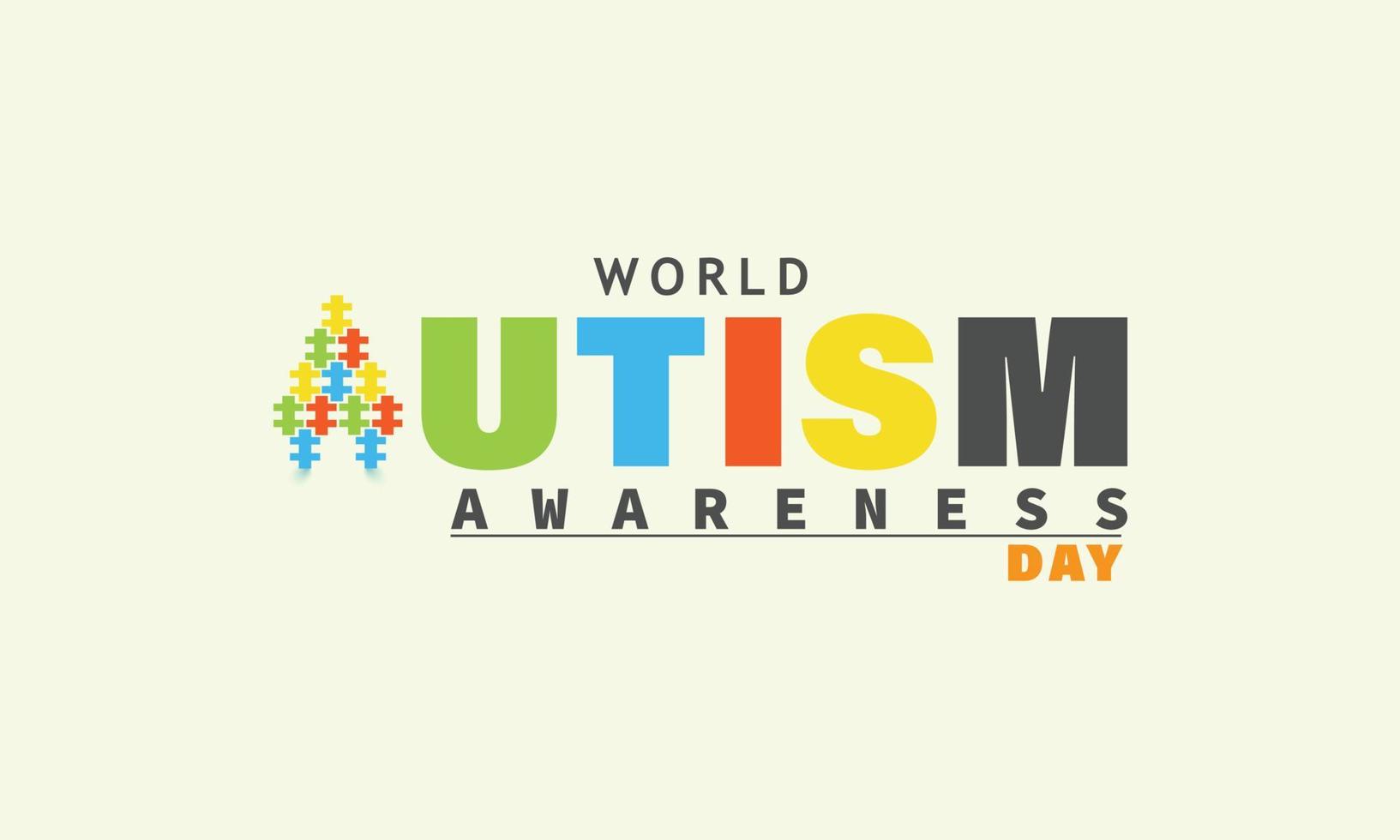 mundo autismo conciencia día abril 2. modelo para fondo, bandera, tarjeta, póster vector