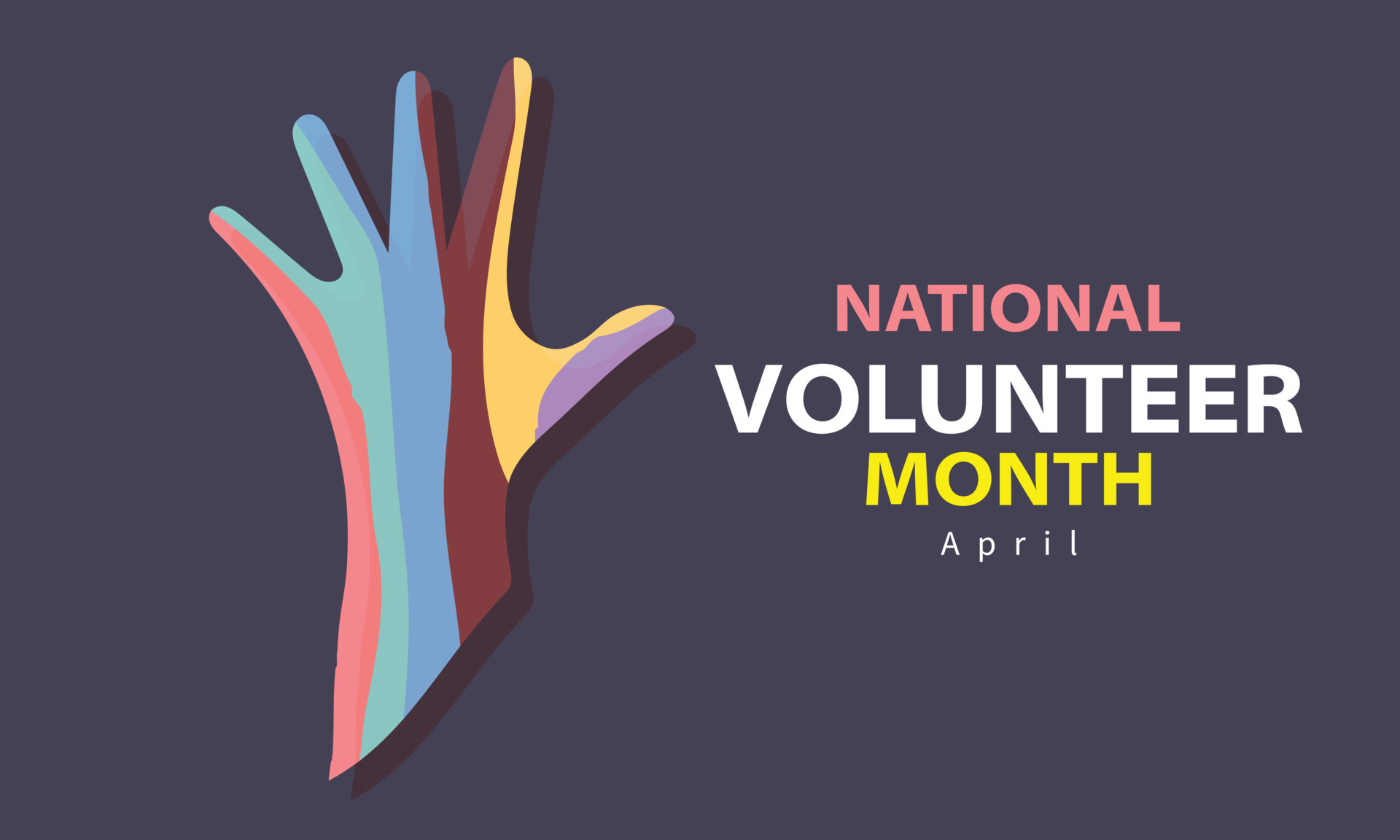 April Is National Volunteer Month Template For Background Banner Card Poster 20919074 Vector 