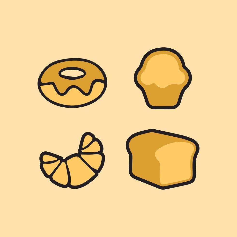 comida panadería icono ilustración diseño vector