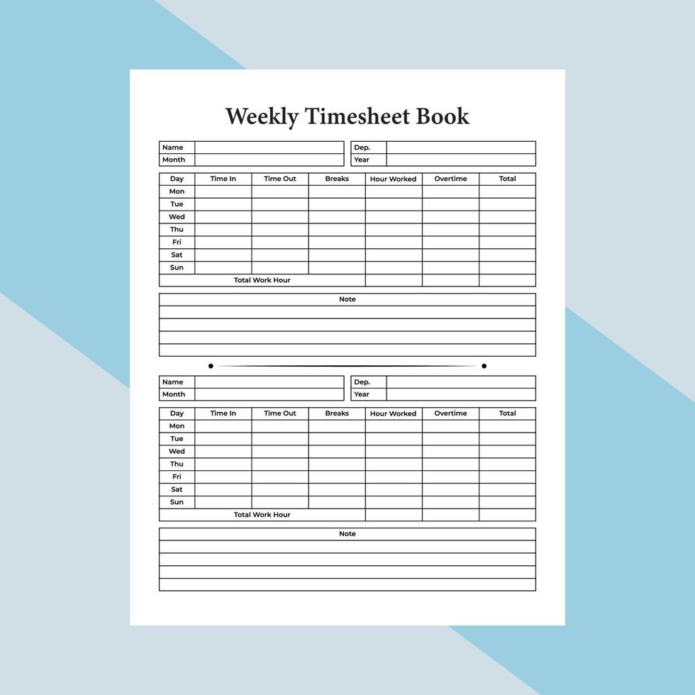 Weekly Timesheet Journal Office Worker Daily Incoming And , 52% OFF