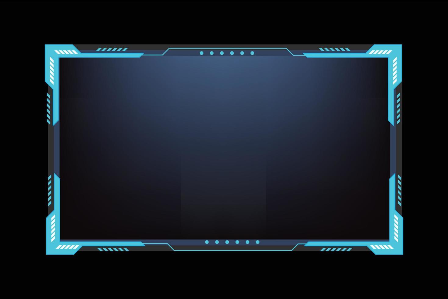 vector de superposición de juegos en vivo con un fondo oscuro. diseño de superposición de juegos en línea para jugadores en línea. diseño de superposición de transmisión de color de hielo futurista con botones coloridos y decoración helada.