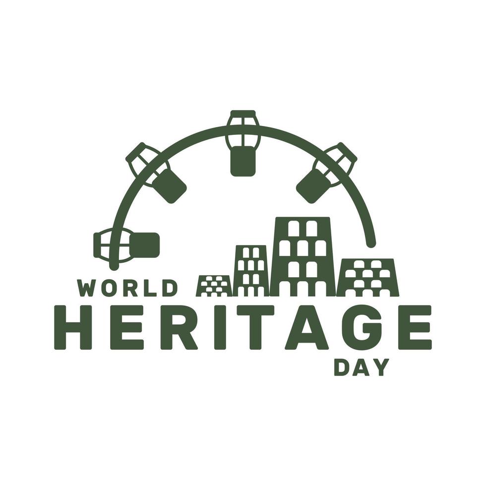 Vector illustration of World Heritage Day in flat cartoon design