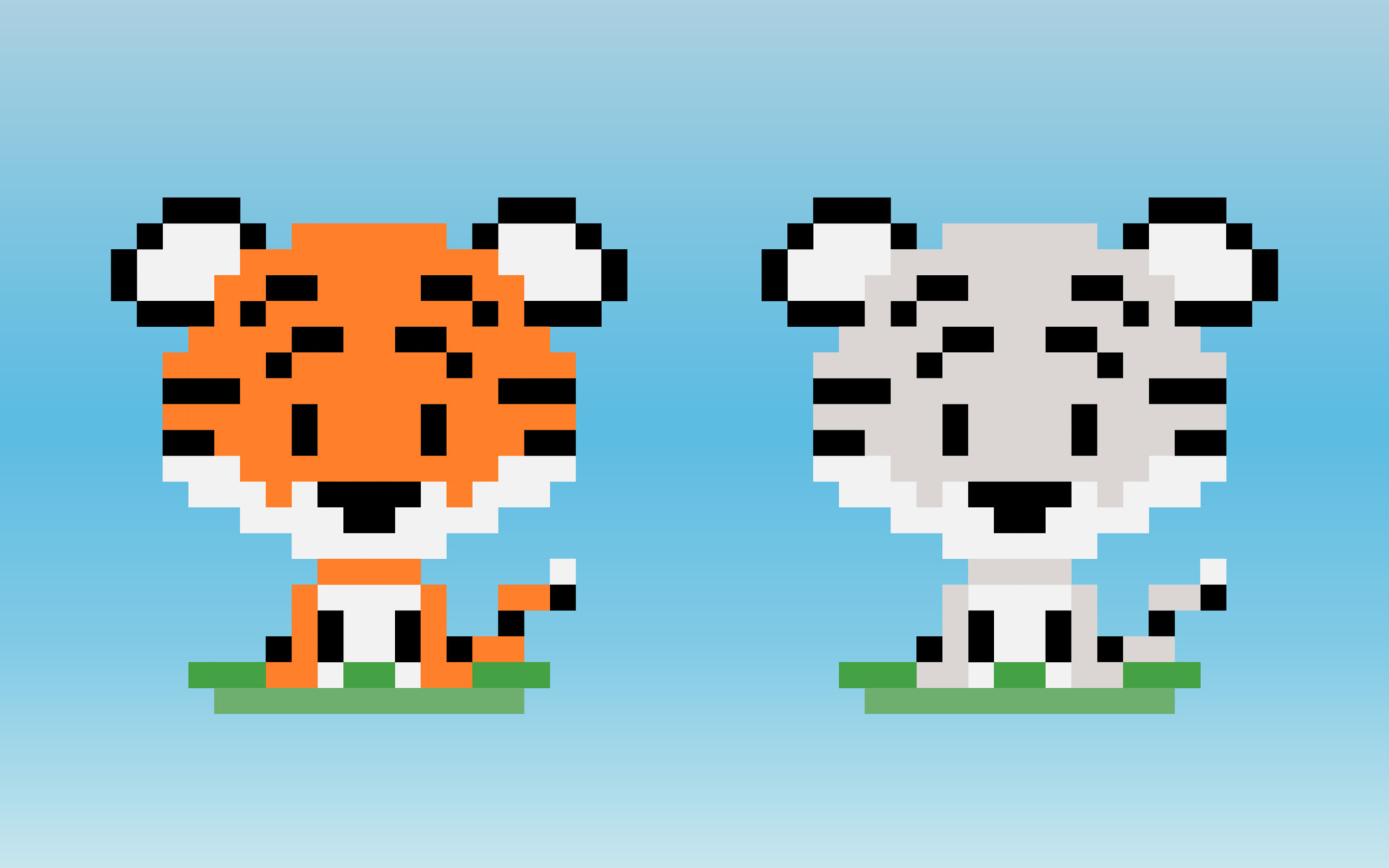 8 bit pixel a tiger. Animals for game assets and cross stitch ...