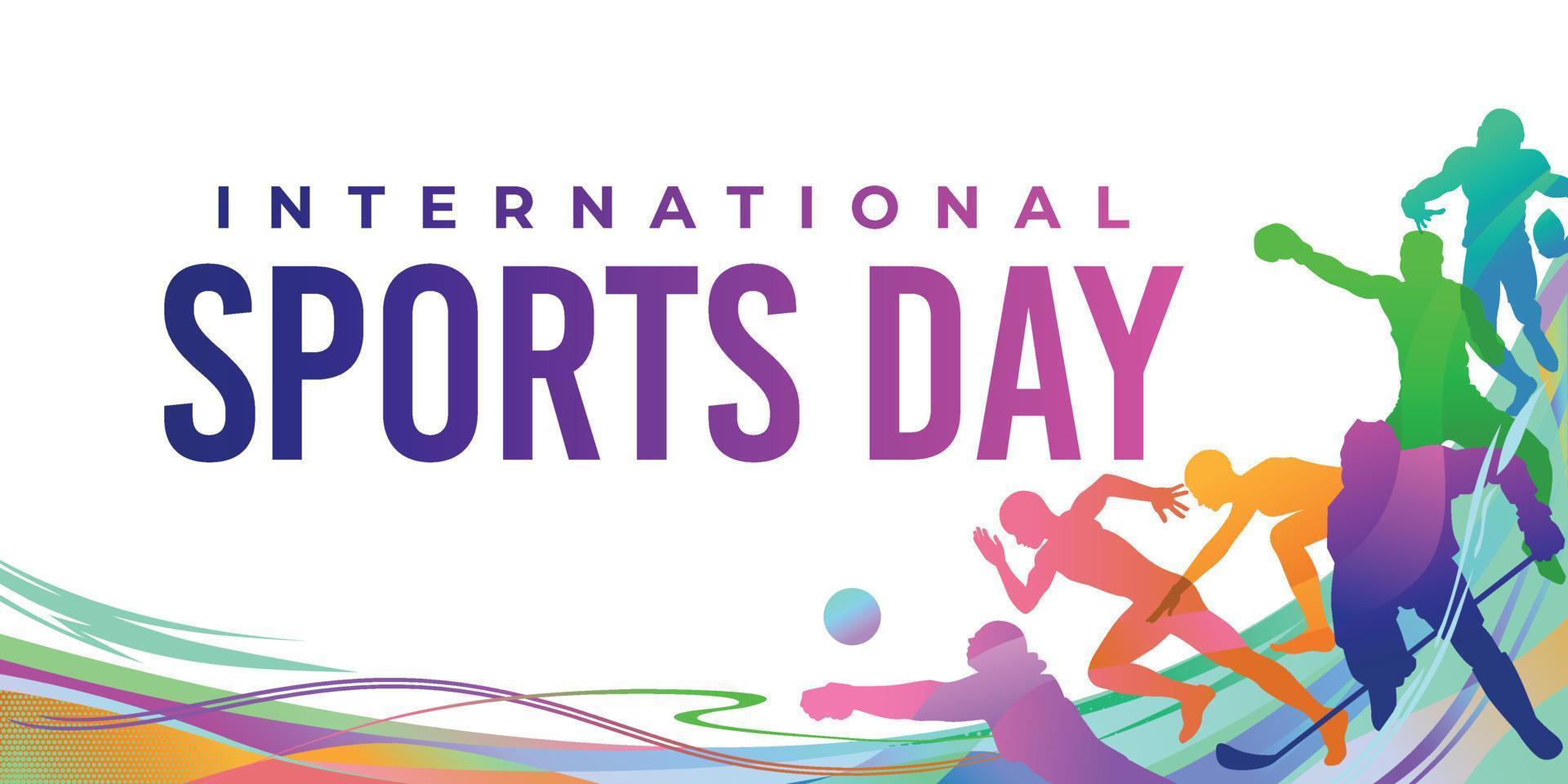 Sports Background Vector. International Sports Day Illustration, Graphic Design for the decoration of gift certificates, banners, and flyer vector