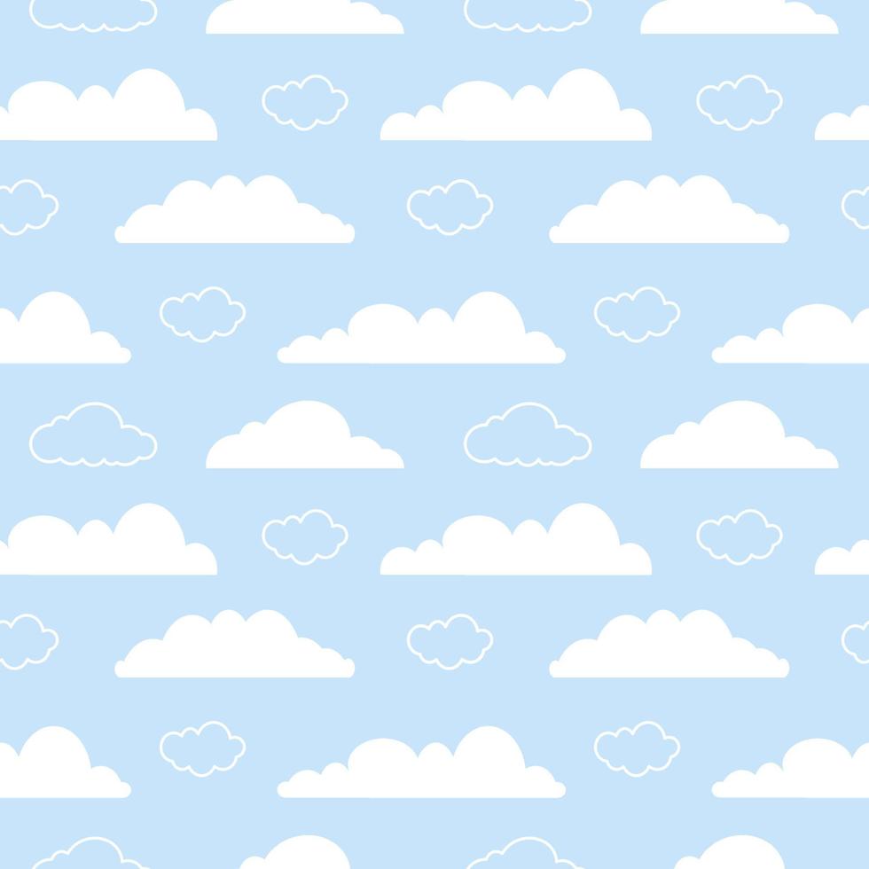 Cartoon cloud seamless pattern for baby and kids vector