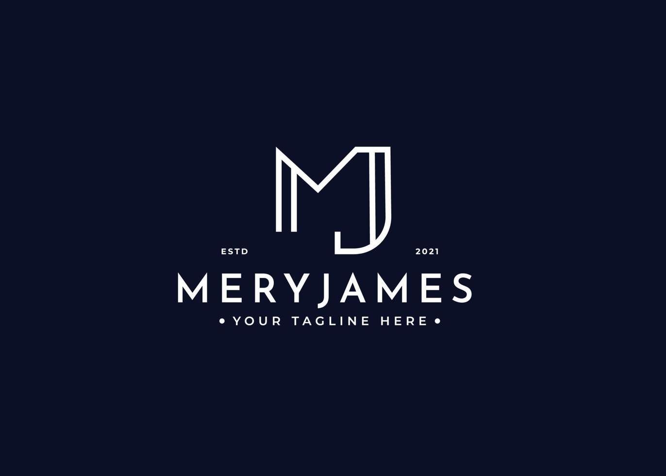 Creative letter MJ minimalist logo with clean and elegant lines style design vector illustration