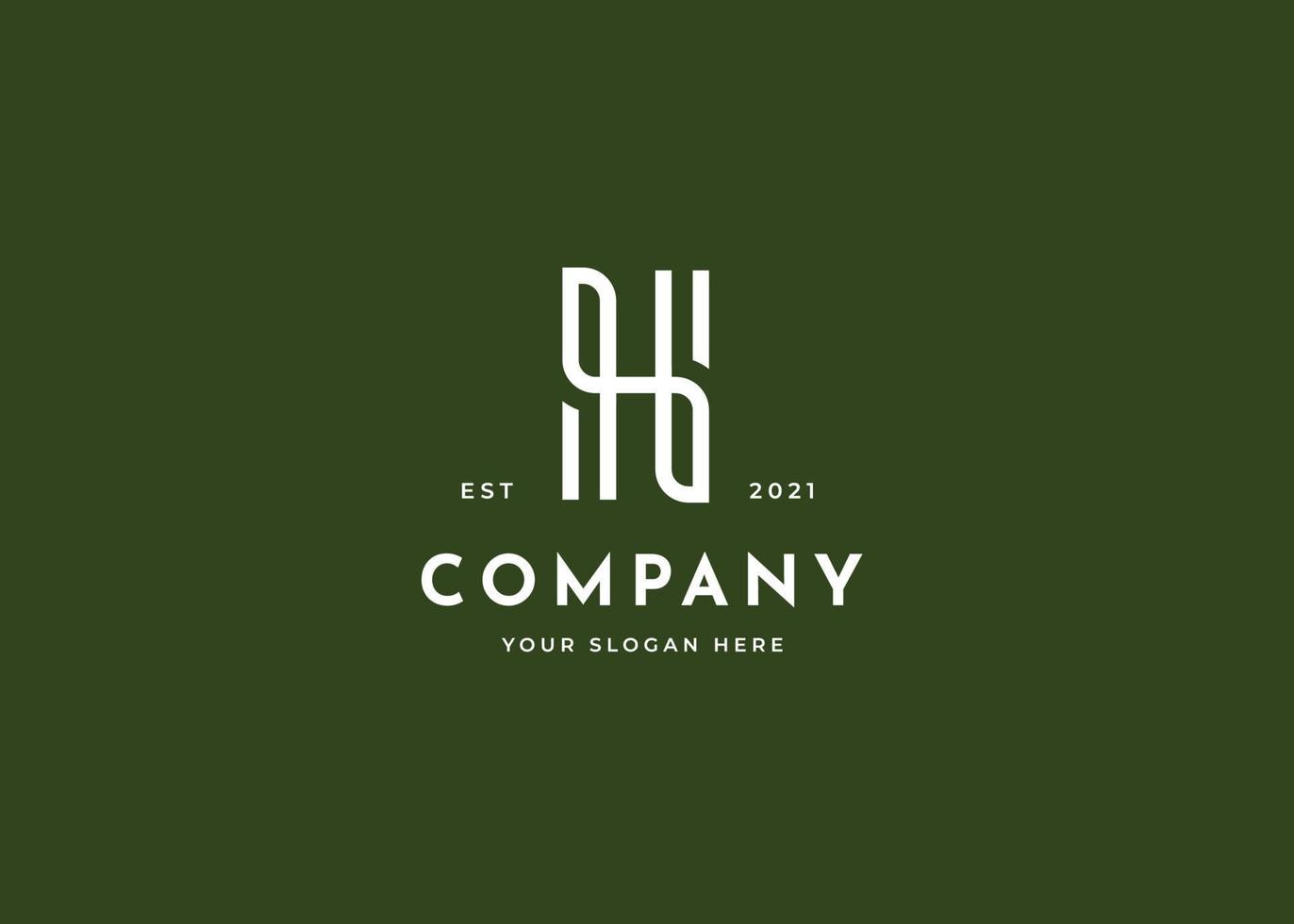 Letter H minimalist logo with clean and elegant lines style design vector illustration