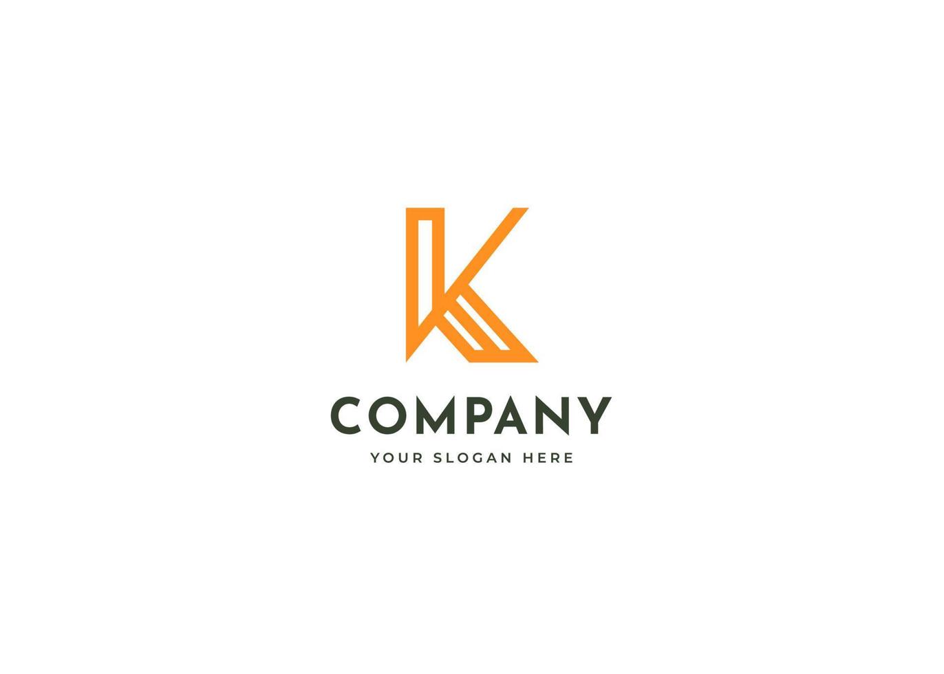 Letter K minimalist logo with clean and elegant lines style design vector illustration