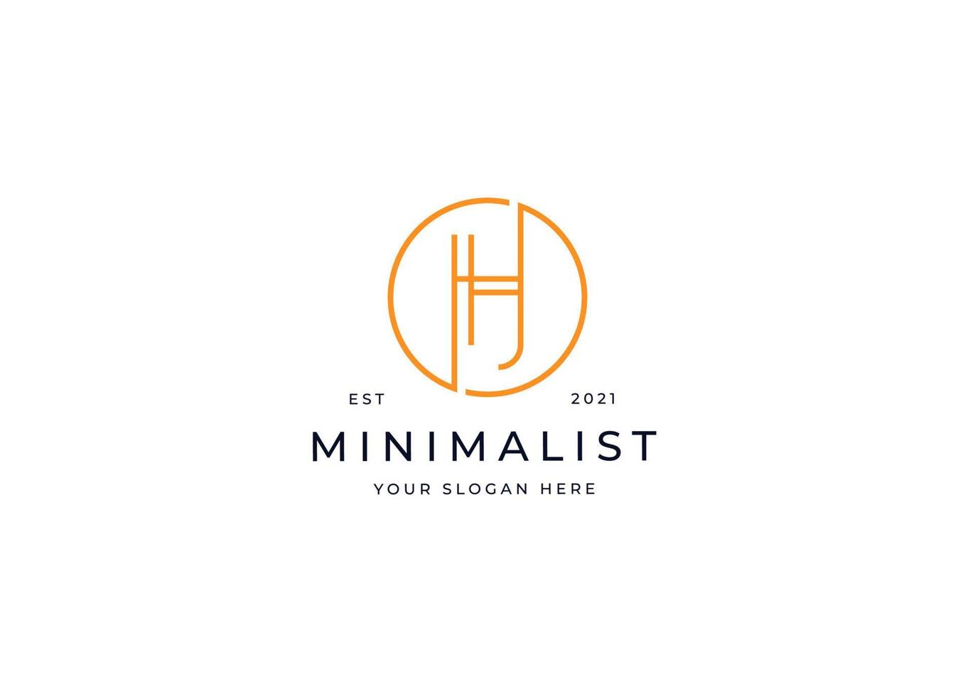 Creative letter H minimalist logo with clean and elegant lines style design vector illustration