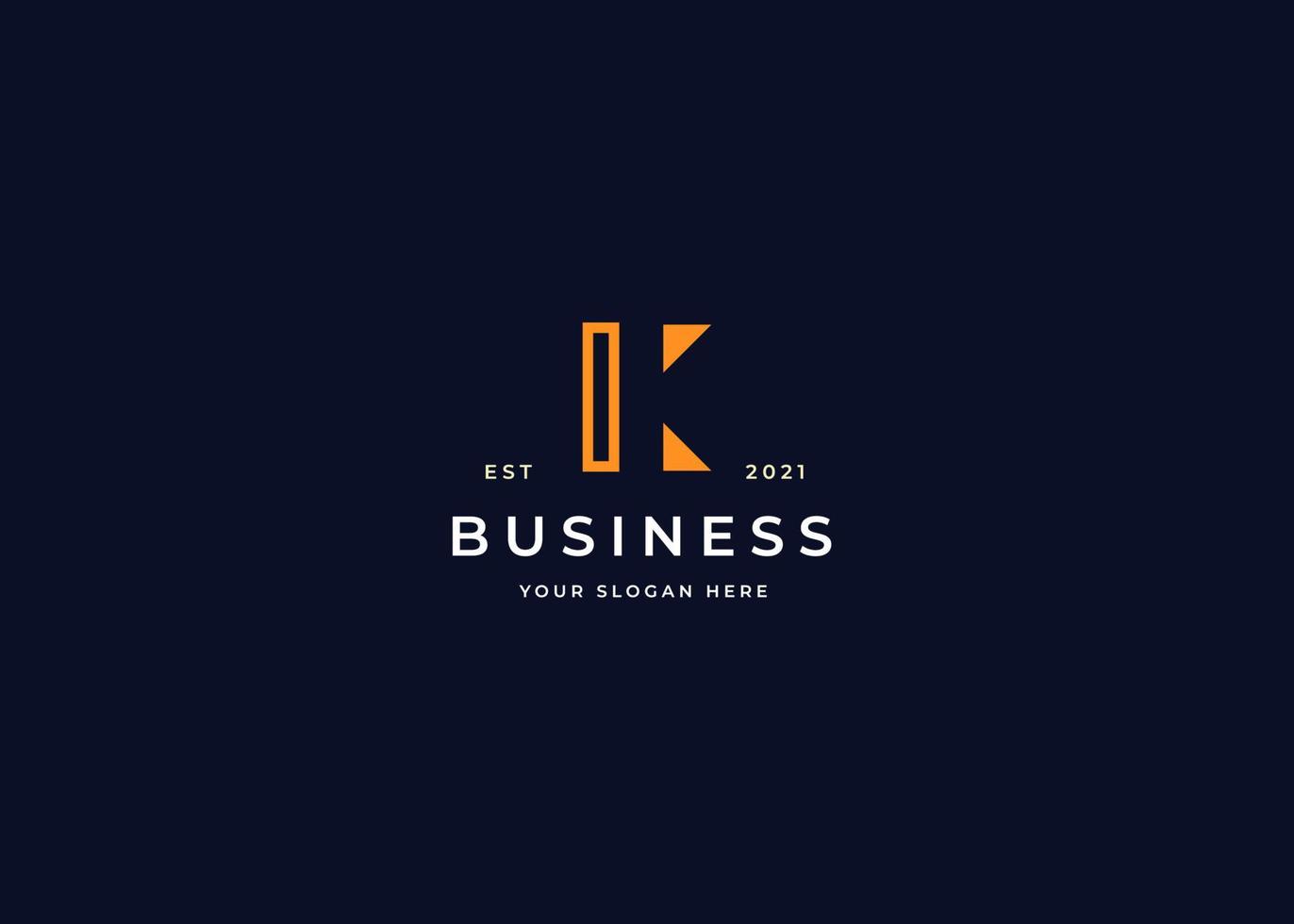 Letter K minimalist logo with clean and elegant lines style design vector illustration