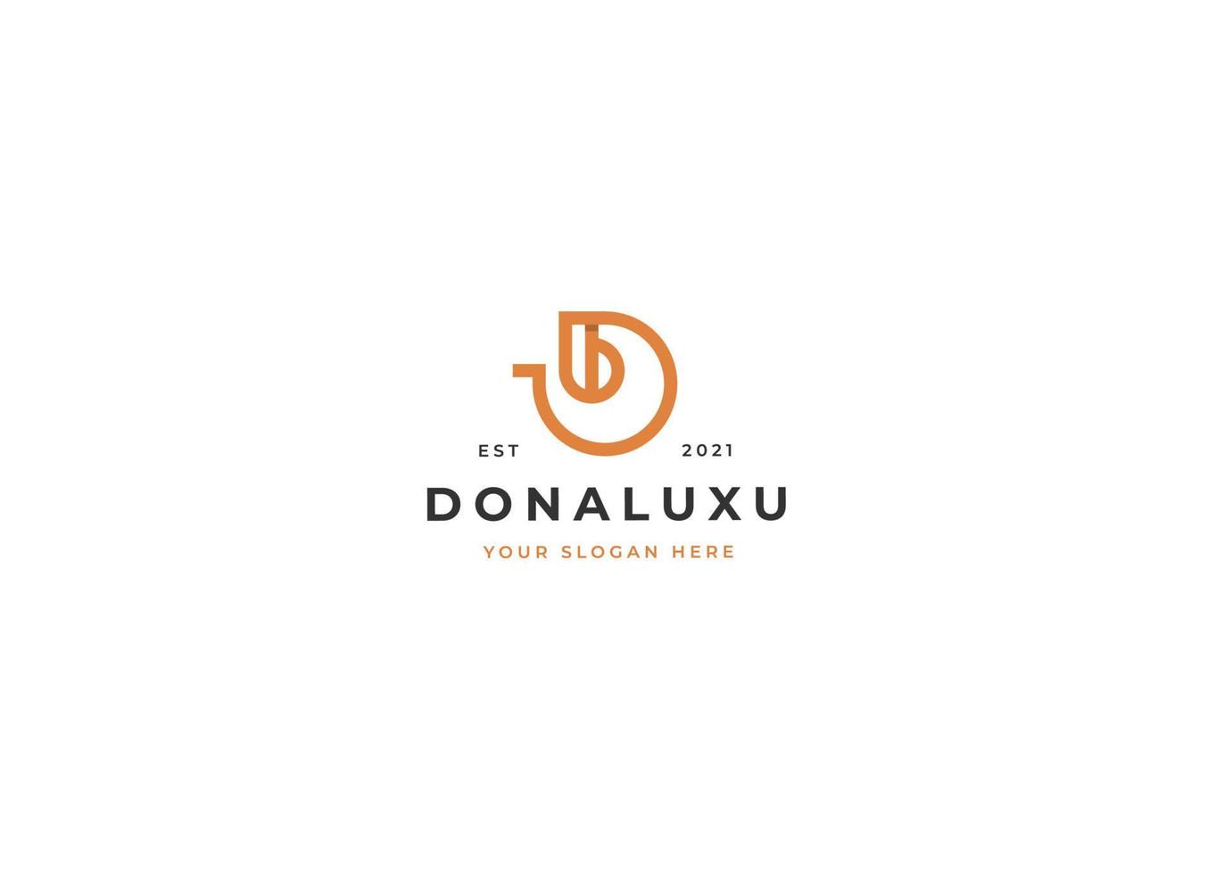 Creative letter D minimalist logo with clean and elegant lines style design vector illustration
