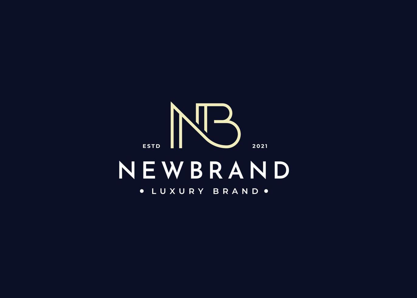 Creative letter NB minimalist logo with clean and elegant lines style design vector illustration