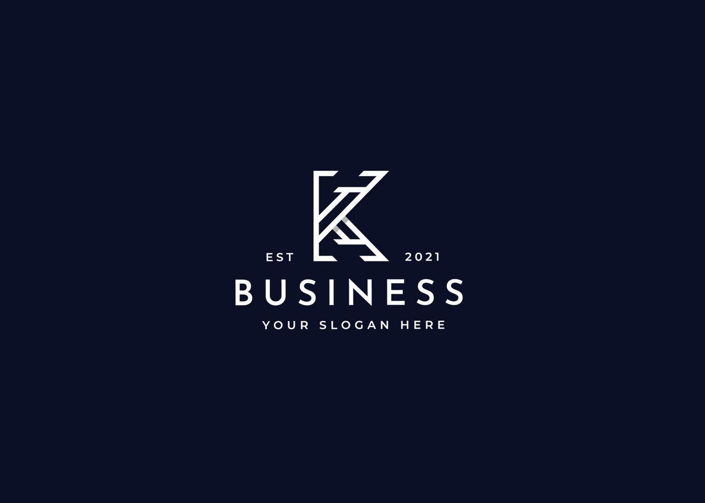 Creative letter k monogram logo with clean and elegant lines style design vector illustration