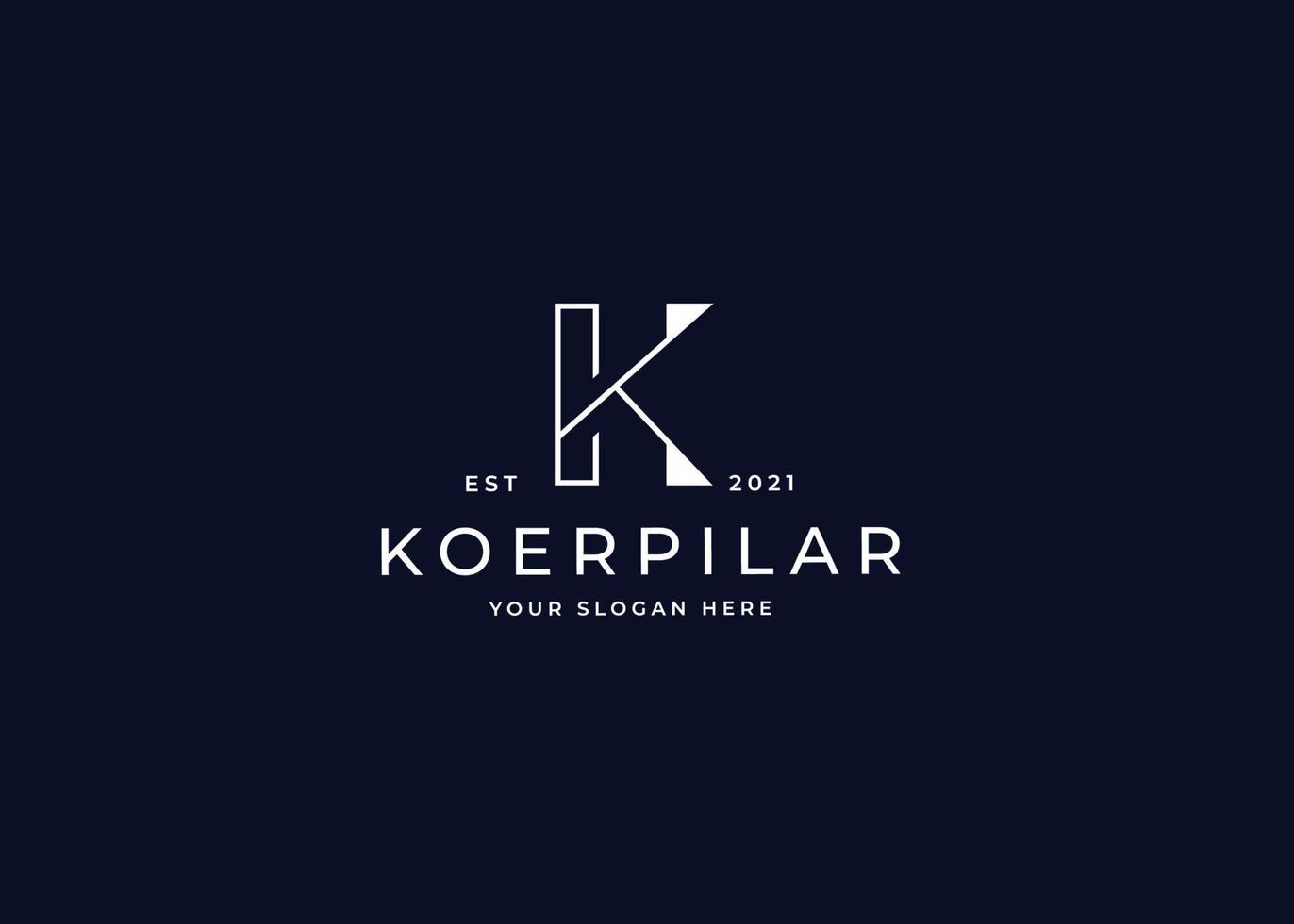 Creative letter k monogram logo with clean and elegant lines style design vector illustration